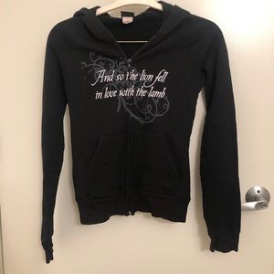 Twilight black zip up hoodie size S